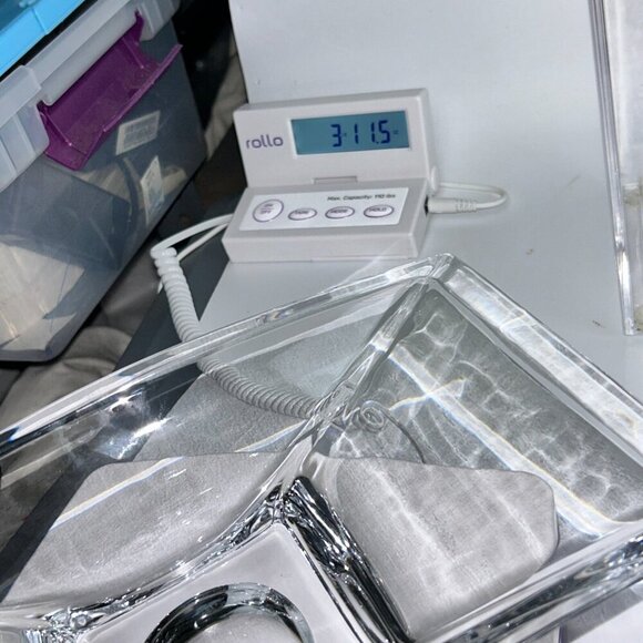 Nambe Crystal Planar Bowl 7"X13" Large Modernist Arched Centerpiece Elegant Vase - Picture 16 of 16